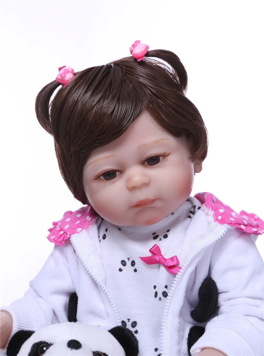 Bebe reborn baby doll 50 см мягкие силиконовые перерожденные куклы младенцы, com корпоративных де menina de silicone menina для маленьких девочек куклы-панды подарок