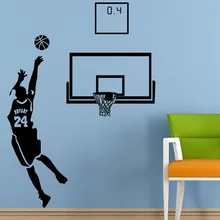 Настраиваемые баскетбольные самоклеющиеся наклейки на стену в стиле НБА в стиле Кобе, спальня для общежития настенные наклейки с рисунком для мальчиков