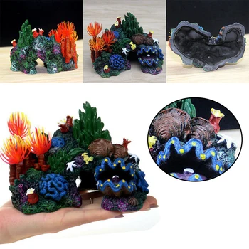 

Hide Play Resin Home Accessories Simulation Landscape Aquarium Decoration Breed Sleep Rest Fish Tank For Betta Artificial Coral