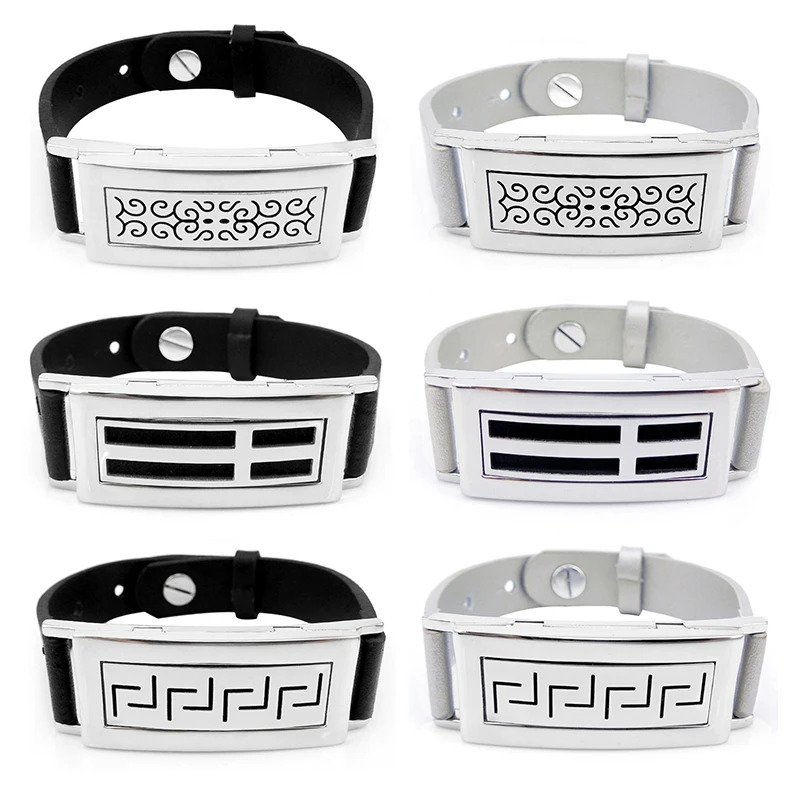 BDL511-2 Man Essential Oil Diffuser Genuine Leather Bracelet