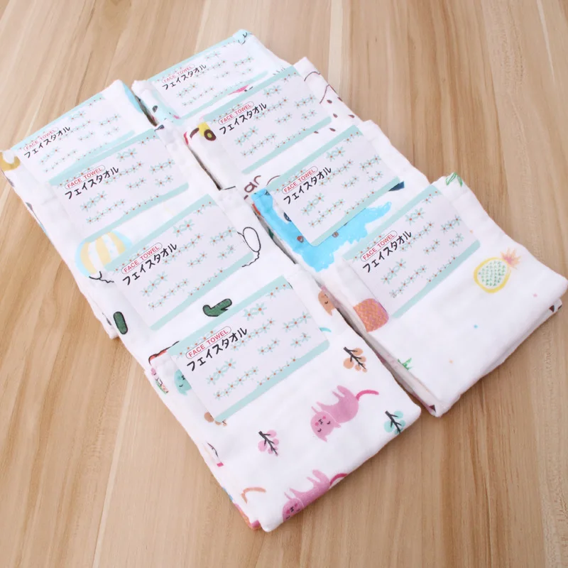 [Two Loaded] Six-layer High Density Pure Cotton Washing Gauze Kerchief Face Wash Small Tower CHILD'