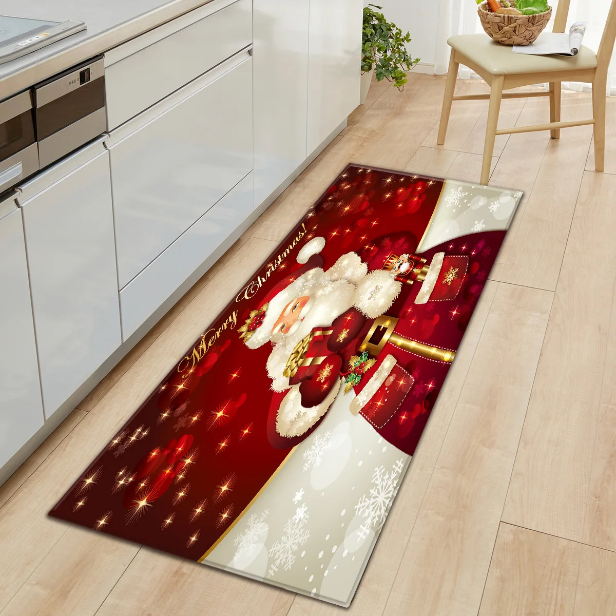 Новейший кухонный ковер Рождественский диван красный коврик для ванной коврик Ванная комната Противоскользящий ковер для лестниц в шерстяное одеяло для спальни для домашнего декора - Цвет: F