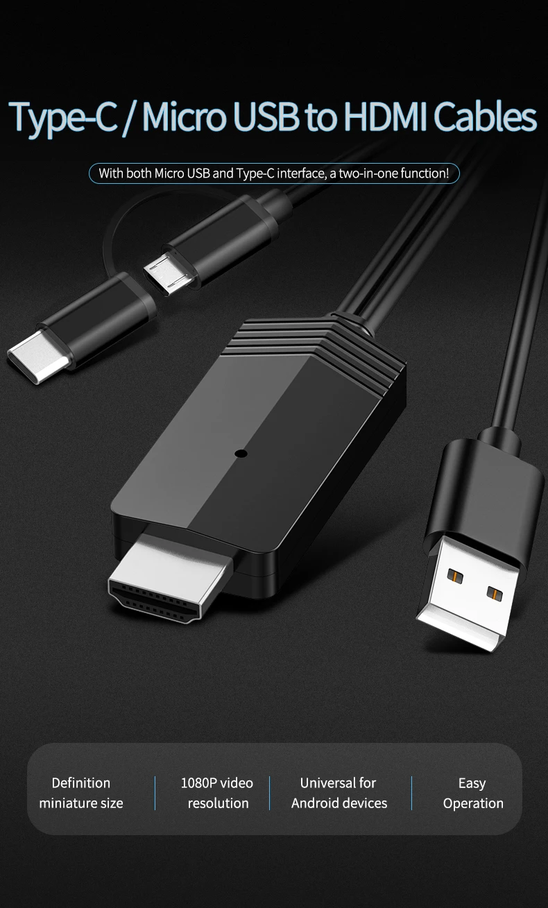 Приемник mirascreen Micro usb type C кабель Plug Play зеркалирование экран для Android HD tv адаптер HDMI потоковая передача Full 1080p для S10