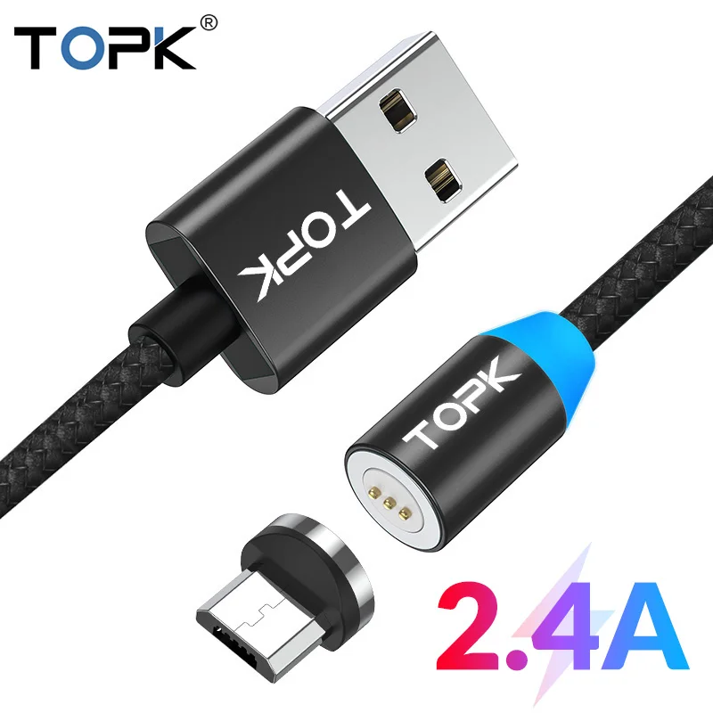 

TOPK AM37 Magnetic Micro USB Cable for Xiaomi Redmi Note 7 Sasmung Huawei Sync Data Phone Cables