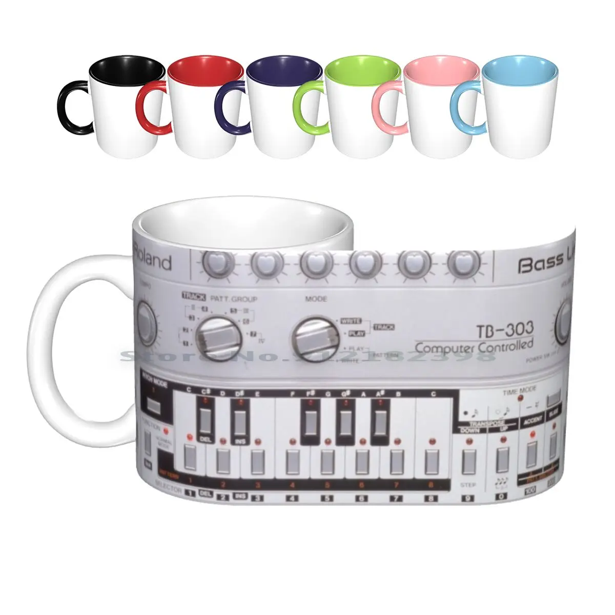 Roland Tb-303 Ceramic Mugs Coffee Cups Milk Tea Mug Tape Recorder Reel To Machine Vintage Analogous Music Experimental | Дом и сад
