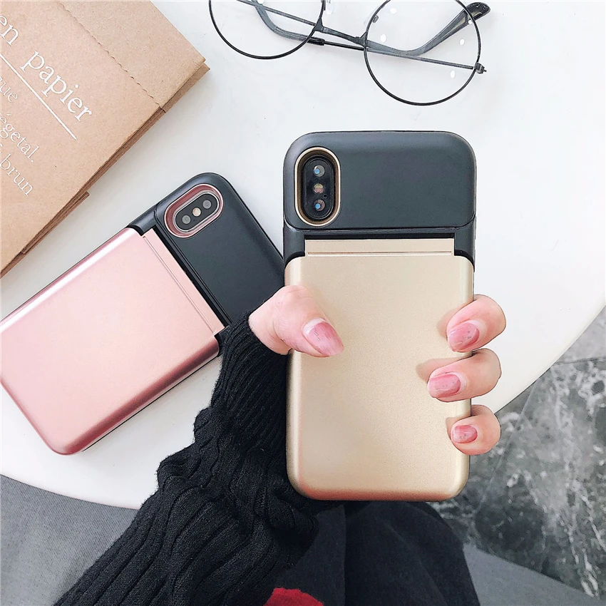Модный зеркальный чехол для телефона для iPhone 6, 6 S, 7, 8 Plus, флип-чехол для карт, мягкий чехол для телефона, TPU чехол для samsung S9 plus, пара