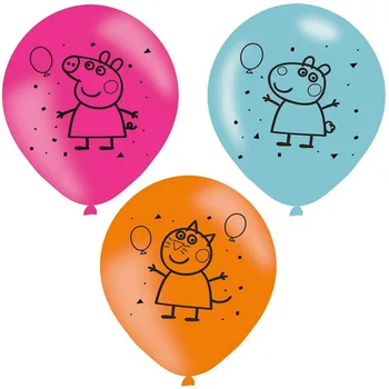 

12pcs Peppa Pig color George Birthday Party balloon globos Pink Blue Pig baby shower toys Party supplies