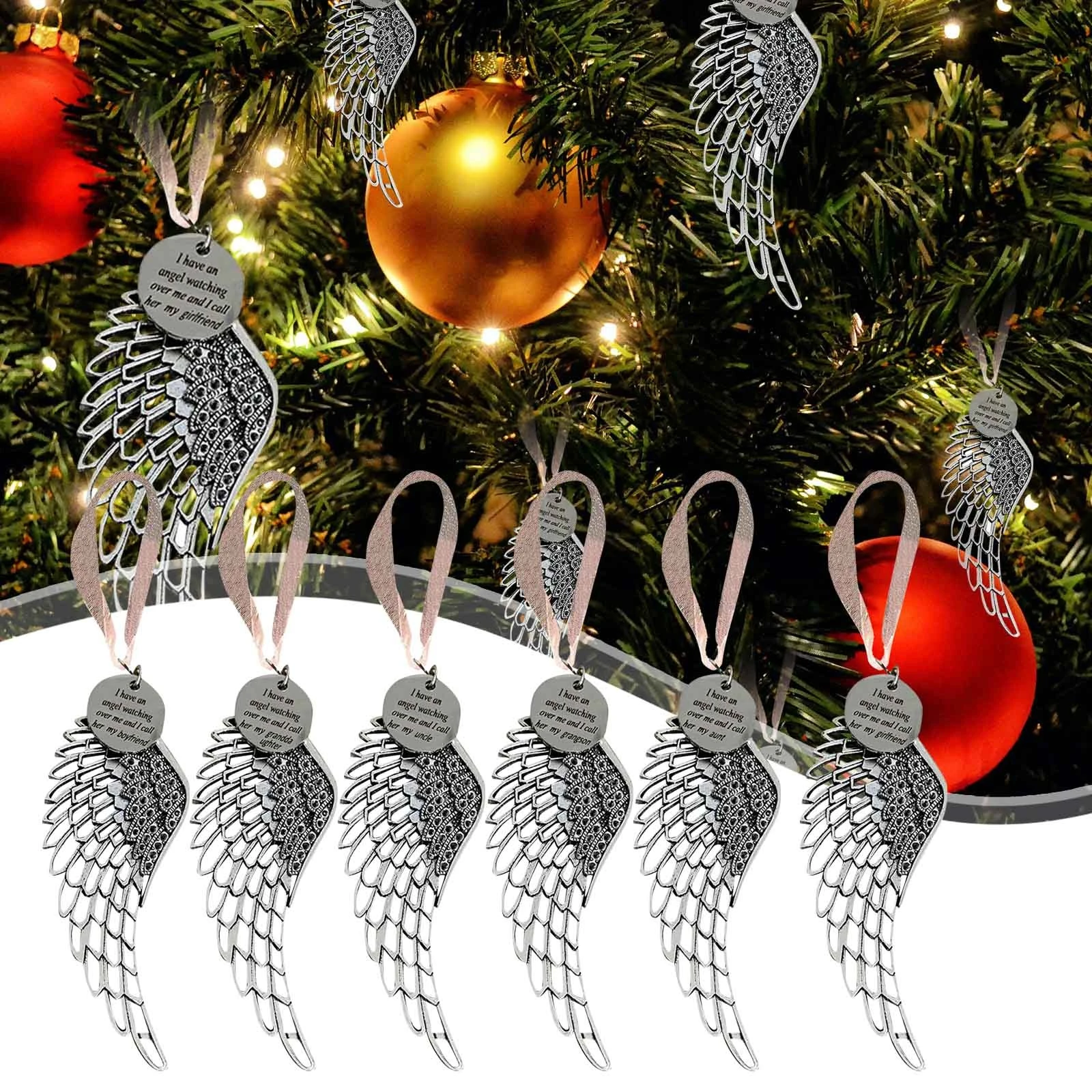 Christmas Angels 2022 Christmas Ornaments For Tree Angels Wing New Year Eve Decorations 2022  Christmas Tree Decorations Personalised Addobbi Natalizi|Pendant & Drop  Ornaments| - Aliexpress