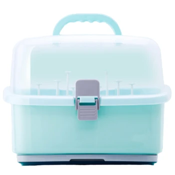 

Baby Sealed Portable Bottle Nursing Bottle Storage Box Portable Plastic with Drain Tray Bottle Storage Box