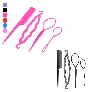 

4Pcs/Set Korean Style Magic Hair Styling Braiders Set Hair Pin Bun Roller Maker Hair Braiding Twist Curler Styling Tool 6 Colors