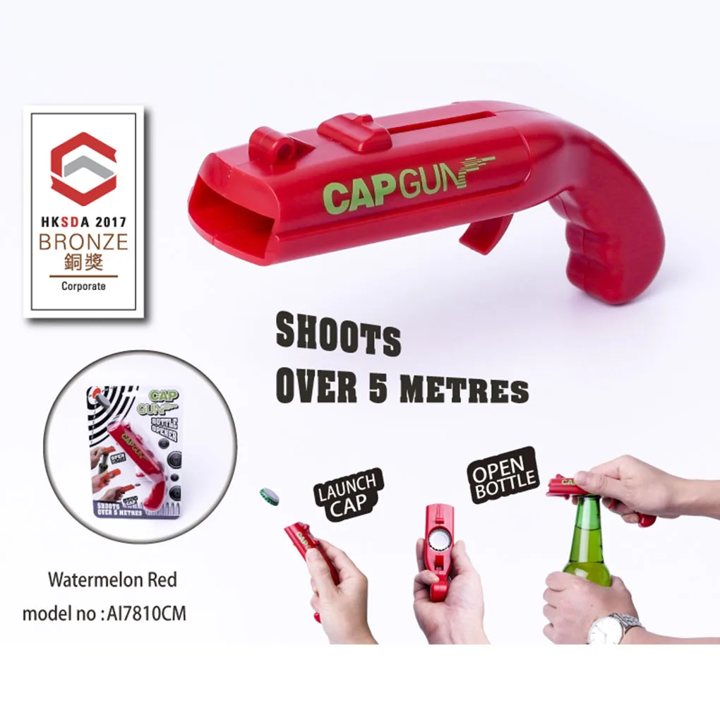 

Portable Cap Gun Opener Launcher Bottle Beer Opener Bar Tool Drink Opening Gun Shaped Bottle Lids Shooter Kitchen Tools