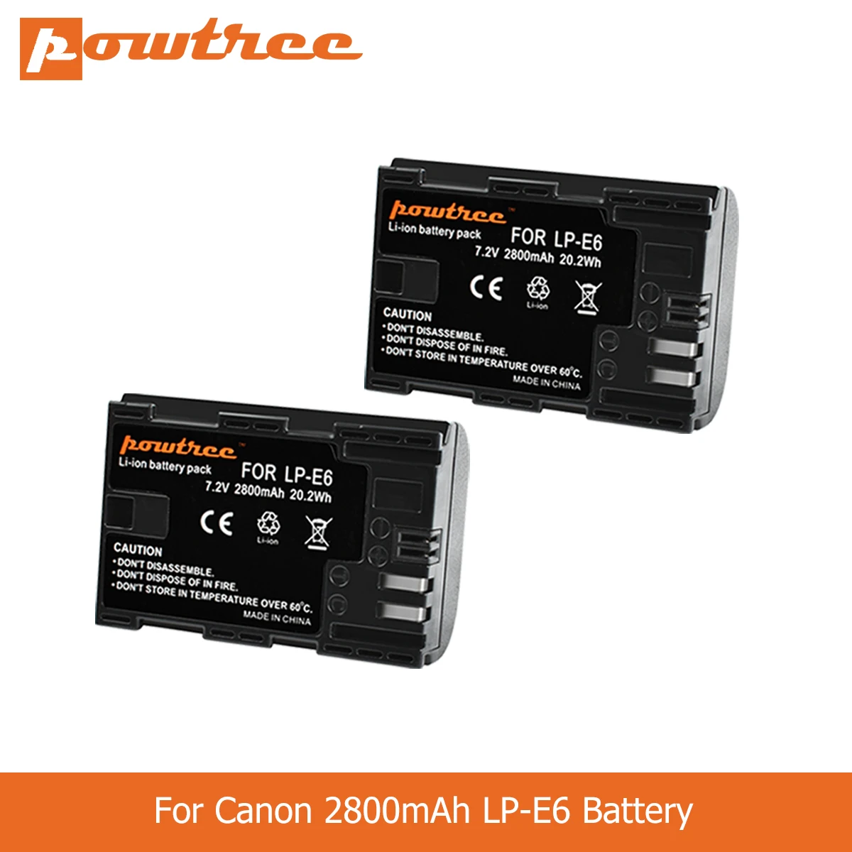 Powtree 2800Mah Lp-E6 Lp E6 Lpe6 Batteria Per Fotocamera Canon 5D Mark Ii Iii 7D 60D Eos 6D 70D 80D Per Accessori Canon L50