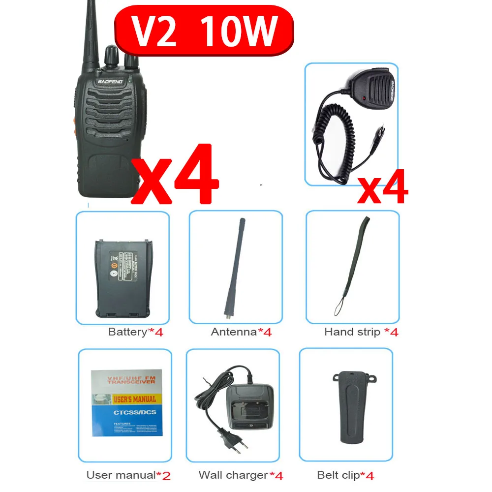 2022 Original  New 2PC or 4PCS Baofeng BF-888S Walkie Talkie UHF 5/10W 400-470MHz BF888s BF 888S Cheap Two Way Radio Transceiver two way radios for sale Walkie Talkie