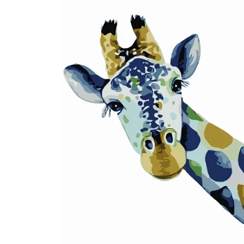 

Giraffe Canvas Oil Painting Abstract Painting By Numbers DIY Animal Poster Home Decoration 40X50CM A01