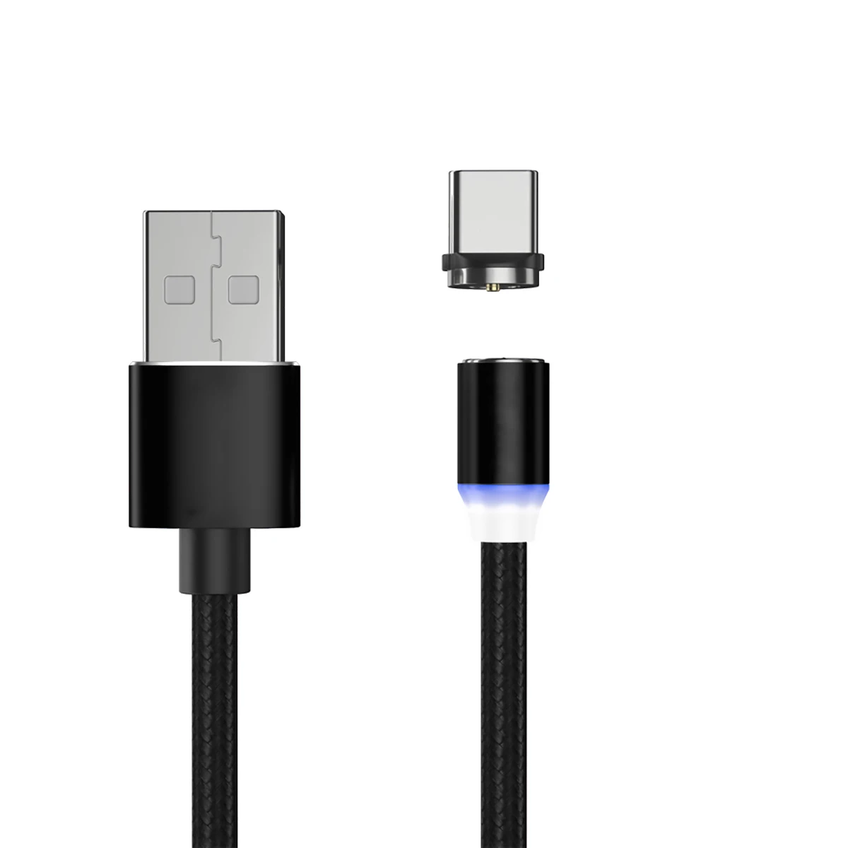 Магнитный Micro USB кабель для iPhone samsung Android мобильный телефон Быстрая зарядка usb type C кабель магнит зарядное устройство провод шнур - Цвет: Black Type C