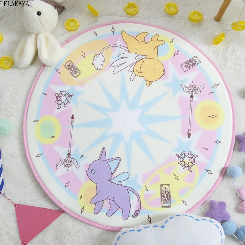 80*80 см карта Captor Sakura круглый стиль декоративные коврики магический набор KERO фигурка фланель ковер для спальни детские коврики для игр