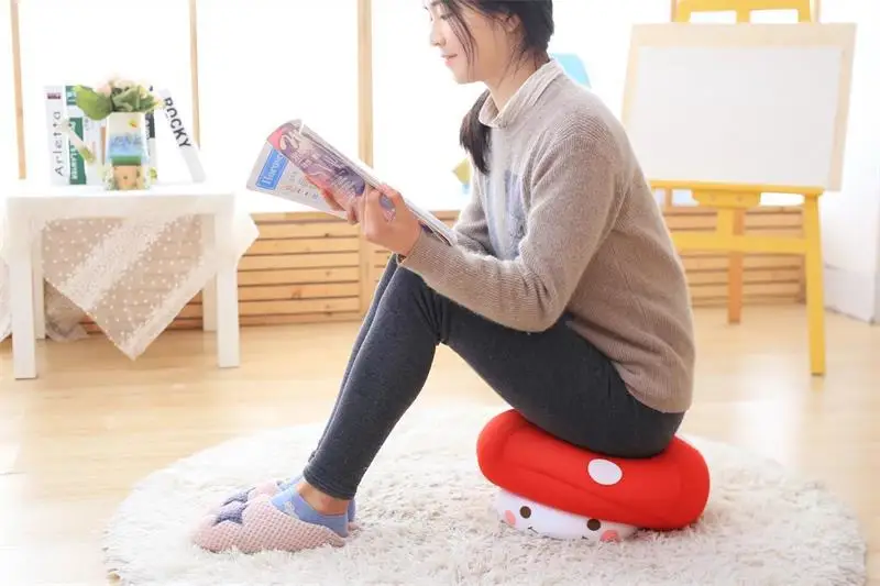 Cute Colorful Foam Particles Mushroom Pillow Stuffed Toy Performance Props Children Holiday Gift