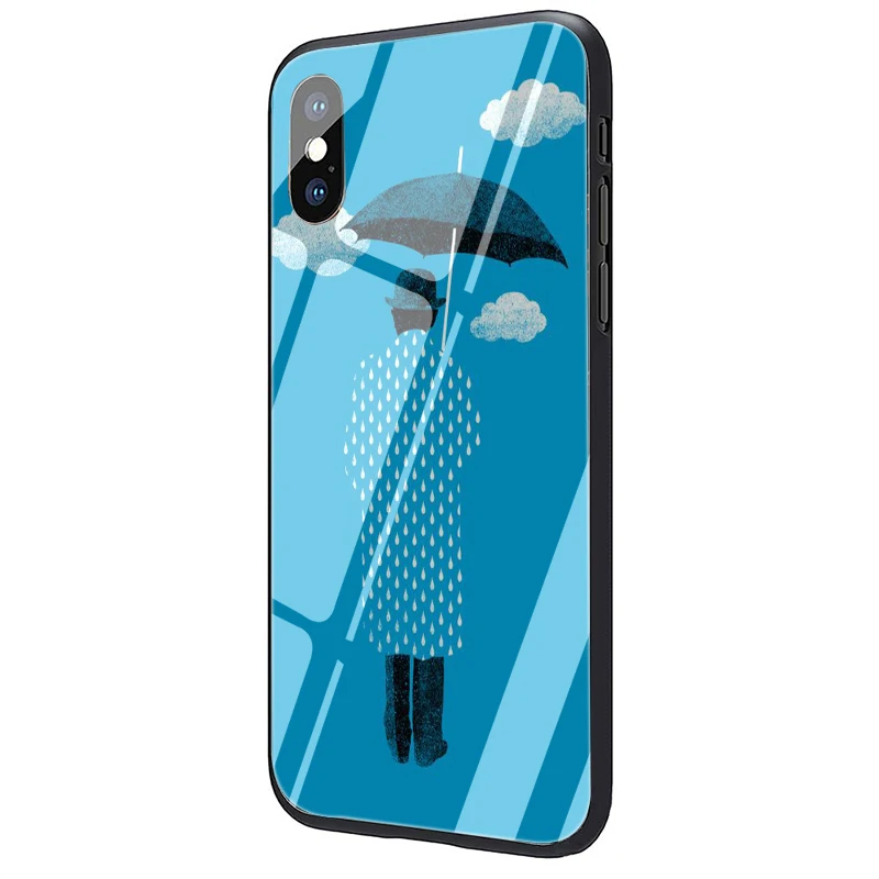 Чехол для телефона EWAU Rene Magritte из закаленного стекла для iPhone 5 5S SE 6 6s 7 8 plus X XR XS 11 pro Max - Цвет: G10