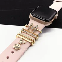 Decoratieve Ring Voor Apple Horloge Band Diamant Bling Bedels Voor Iwatch Voor Samsung Galaxy Smart Horloge Siliconen Band Accessoires