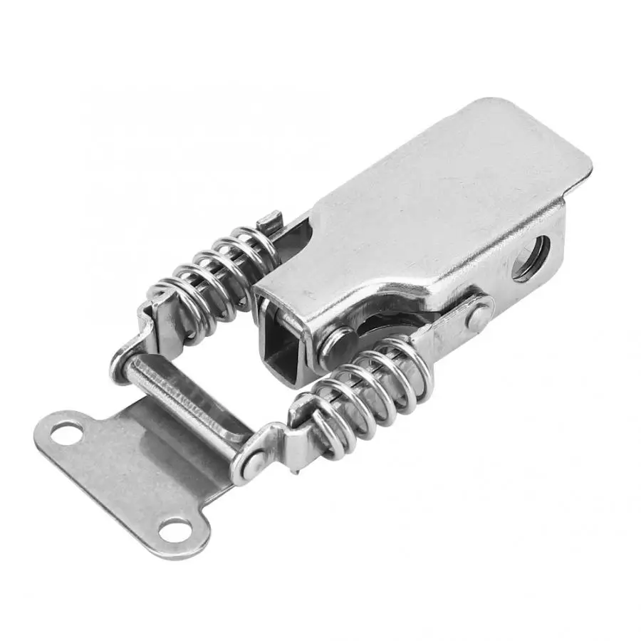 

2Pcs Spring Latch Catch Lock Iron Nickel Plated/Stainless Steel 201 Hasp Buckle Fastener Hardware Fitting