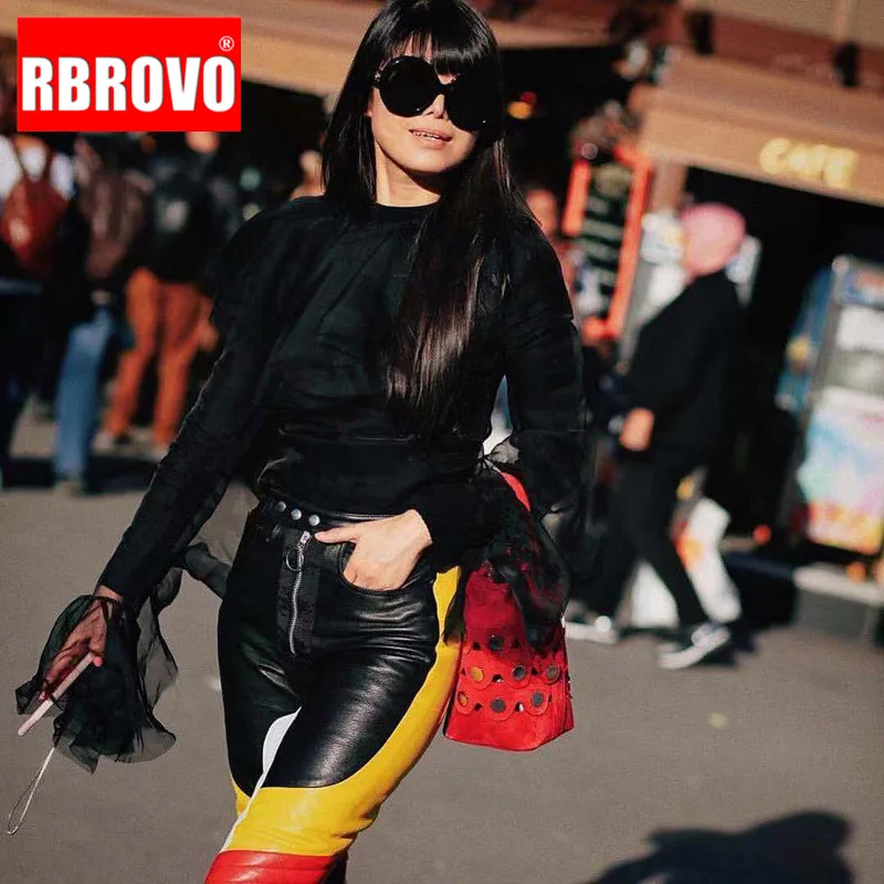 RBROVO 2021 Large Frame Round Sunglasses Women/Men Eyeglasses Street Beat Shopping Classic Plastic Oculos De Sol Gafas UV400