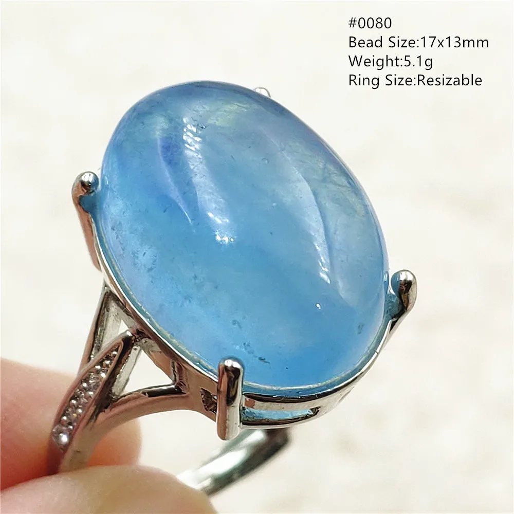jewellery shop near me Genuine Natural Blue Aquamarine Clear Oval Ring Adjustable Crystal Size 925 Silver Aquamarine Ring Gemstone AAAAA nose pin 925 Silver Jewelry