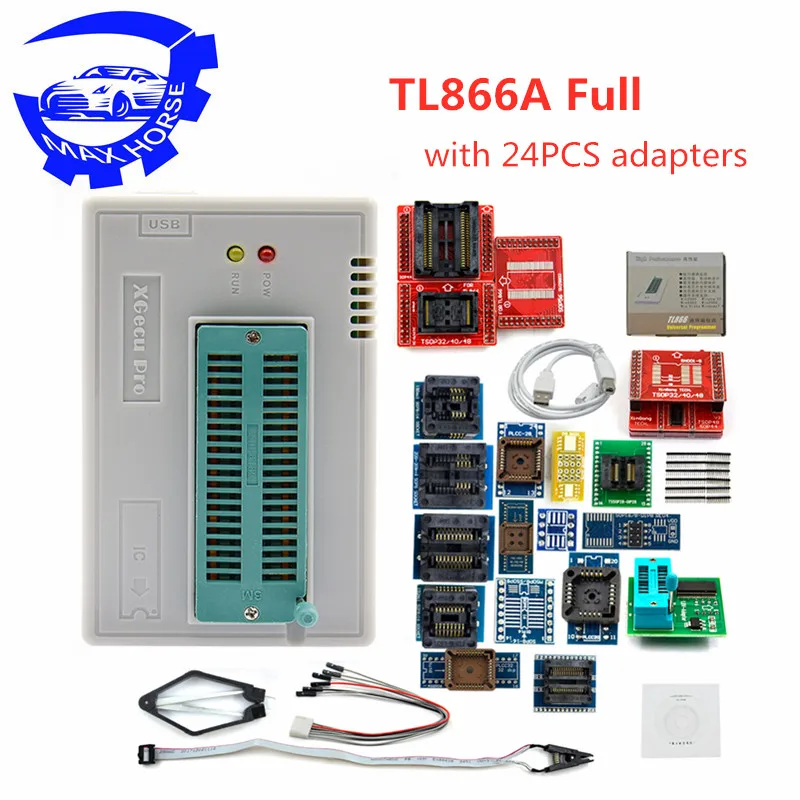 Оригинальный программатор minipro TL866II Plus + 24 адаптера тестовый зажим SOP8 AVR eeprom лучше