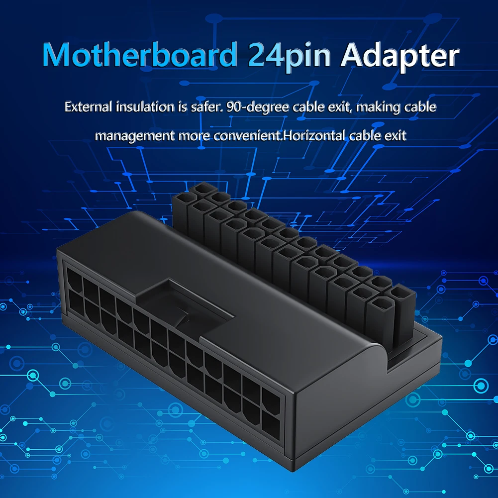 24pin to 90 Degree Right Angle Motherboard Adapter for Efficient Cable Management Description Image.This Product Can Be Found With The Tag Names Computer Cables Connecting, Computer Peripherals, Motherboard 24pin adapter, PC Hardware Cables Adapters