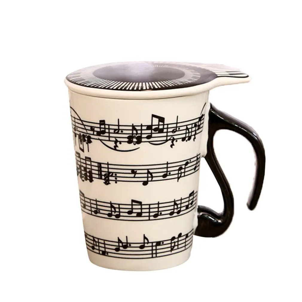Couple Music Pattern Ceramic Cup Creative Ceramic Music Cup Musical Mark Water Cup Couple Keyboard Pair Cup Coffee Cup
