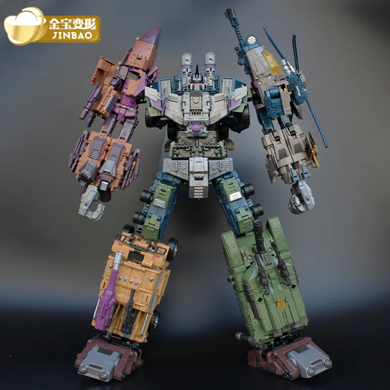 

JinBao 5 in 1 Devastator Transformation Toy Oversize 43CM Cool Anime Action Figure Robot Car Military Tank Model Toy Boy Kid