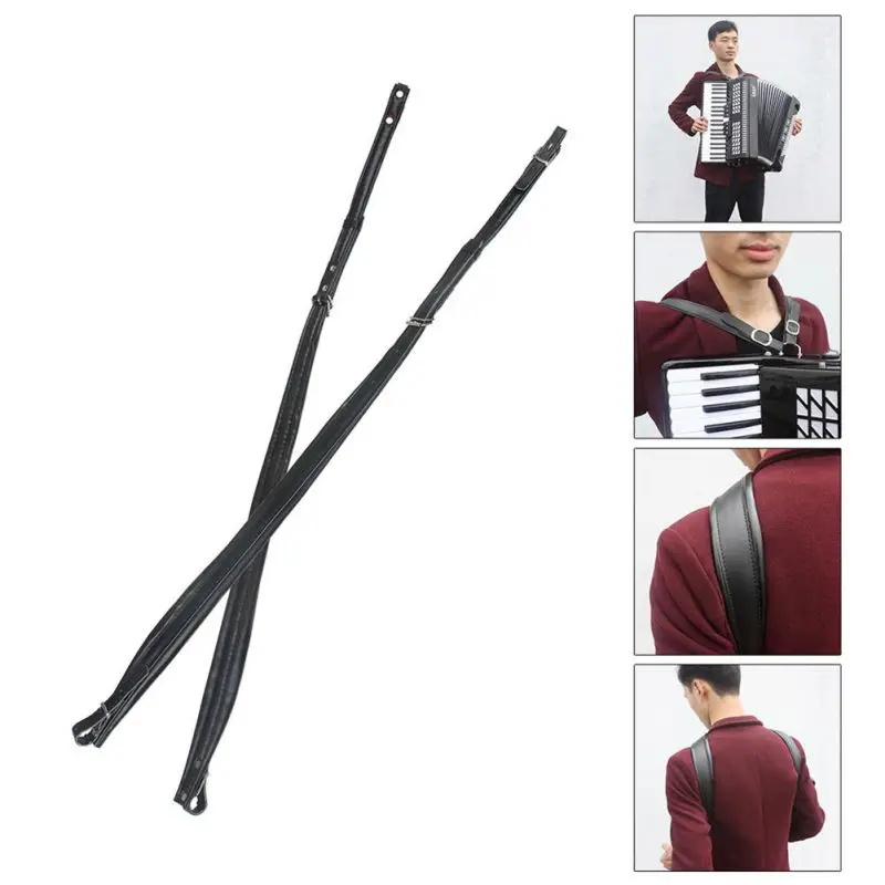  Professional Accordion Strap PU Thicken Sponge Core Adjustable Durable Musical Keyboard Instruments