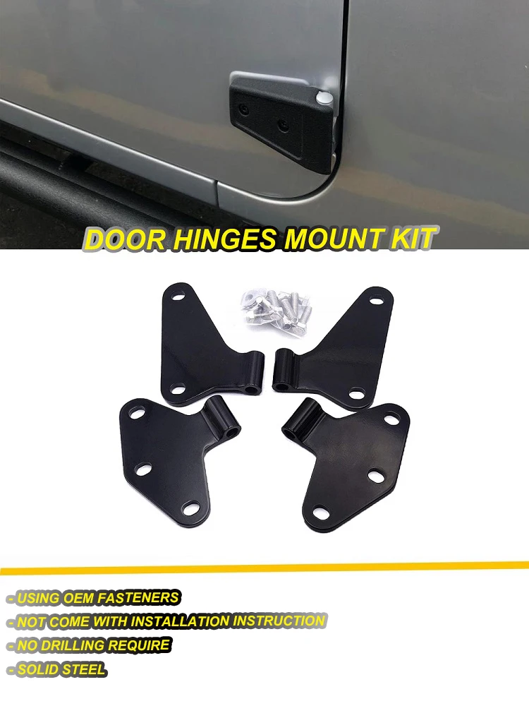 Для Jeep Wrangler JK 2007- Body Side 2 дверная петля крепление комплект из нержавеющей стали черный