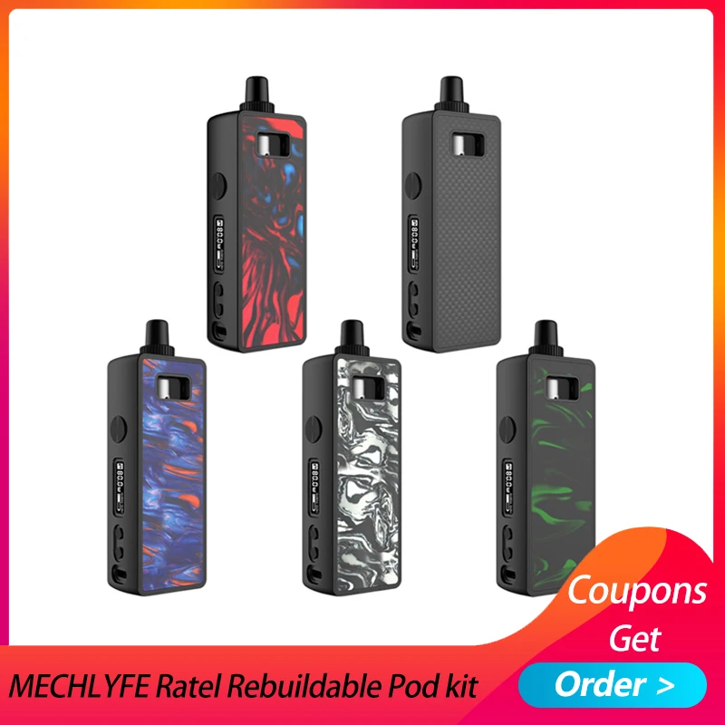 Оригинальный MECHLYFE Ratel 80 Вт TC перестраиваемый Pod Kit Vape kit 4 мл pod 18650 аккумулятор vs pasito