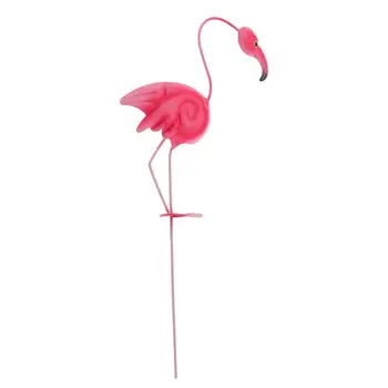 

1 pc Flowerpot Decoration Novelty Iron Outdoor Party Pink Flamingo Garden Stake Ornaments Inserted Sign for Yard Patio
