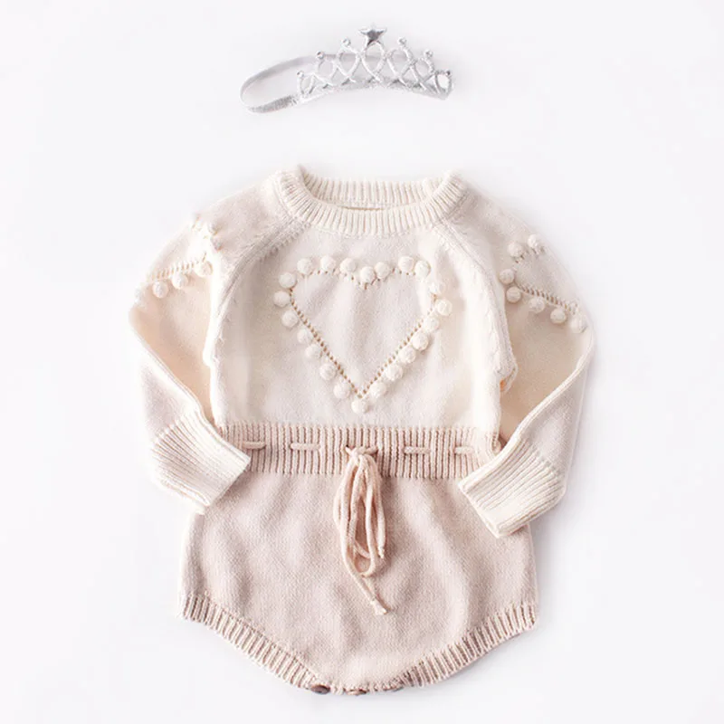 Baby Girl Long sleeve Knitted Overalls Autumn Baby Knitted Rompers