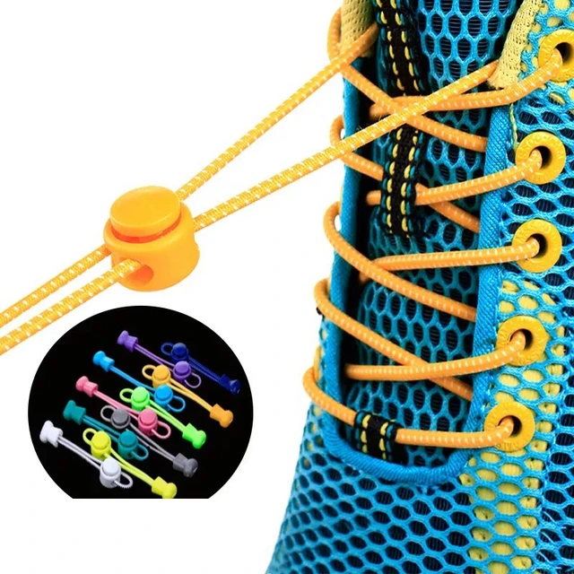 Safety Elastic Shoelaces Round High quality Spring Lock Lazy Lace  can free Adjust Take a walk Sports No Tie Shoelace 1 pair 3