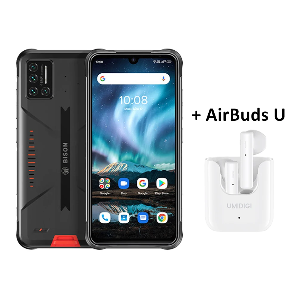 UMIDIGI BISON 2021 NFC Android 11 Smartphone IP68/IP69K Waterproof Rugged Phone 8GB+128GB 48MP Matrix Quad Camera FHD+ Display best pocophone for gaming UMIDIGI