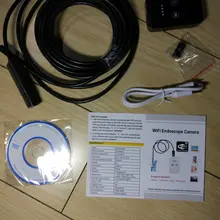 8 мм Беспроводной Универсальный Wifi эндоскоп камера 2 м/5 м кабель 6LED регулируемый водонепроницаемый бороскоп змея трубка для Iphone