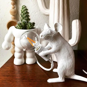 

Table Lamp Mouse Shape Resin Desk Light Bedside Lamp Light Home Room Decor MYDING