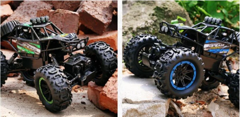 Высокая скорость дистанционное управление скалолазание автомобиля 2,4 г 4WD вождения независимая подвеска амортизатор большой ноги RC автомобиль с светодиодный свет