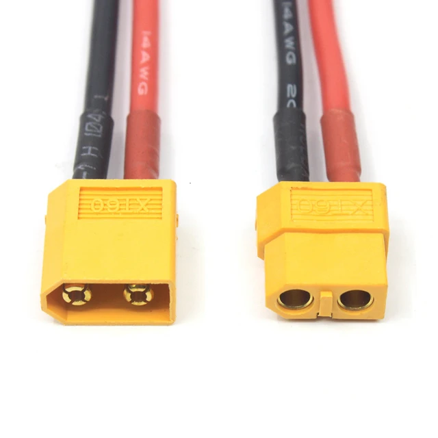 （ 10cm / 100mm ) 1 pair of XT60 Battery Male Female Connector Plug with Silicon 14 AWG Wire for 7.4v 11.1v 14.8v 22.2v battery 5
