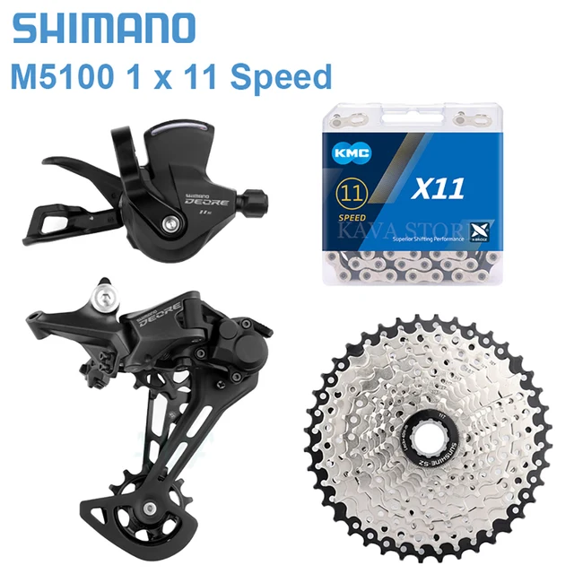 Shimano Deore M5100 1x11 Speed MTB Derailleurs 11V Right Shifter KMC X11 Chain 11S Cassette 42T 46T 50T 52T Bike 11V Groupset 1