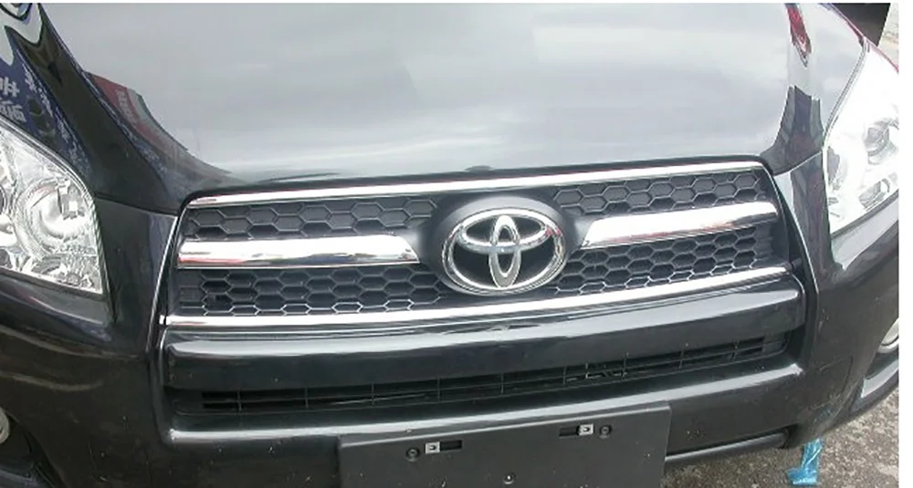 2009 2010 2011 2012 для Toyota RAV 4 RAV4 автомобильный внешний ABS Хром Передняя Центральная решетка радиатора гриль наклейка Накладка для автомобиля Стайлинг 4 шт