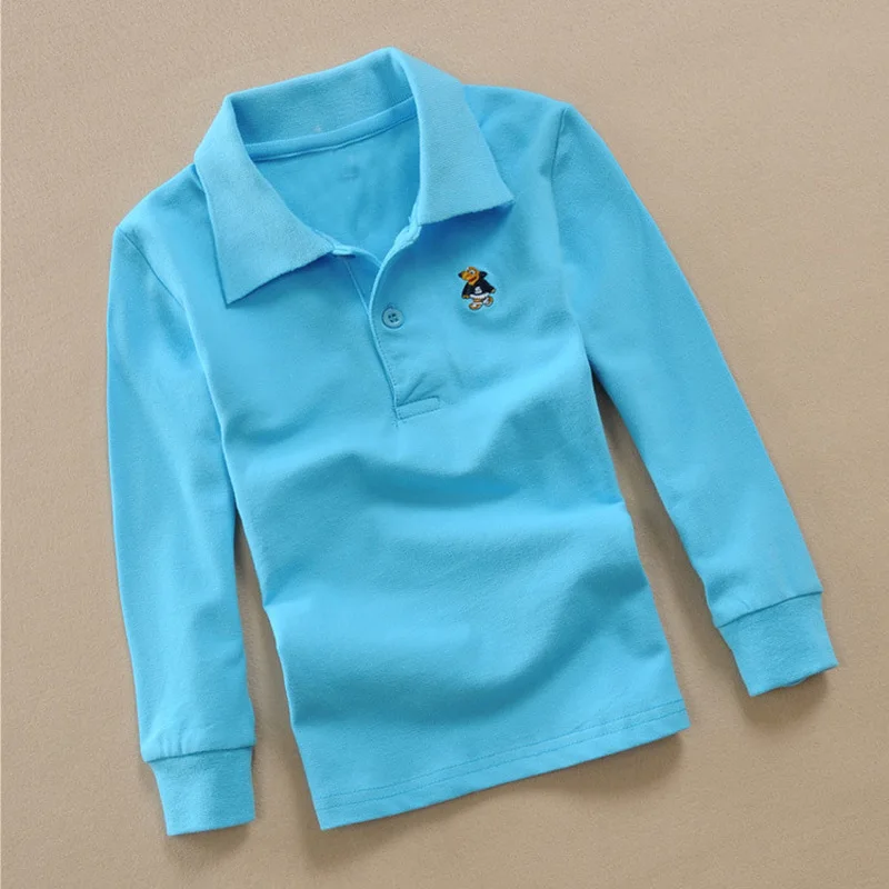 Autumn Boys Shirts Long Sleeve Polo Shirt Teenagers School Tops Little Kids Clothes Polo Shirts Outfits Cartoon Embroidery - Image 2