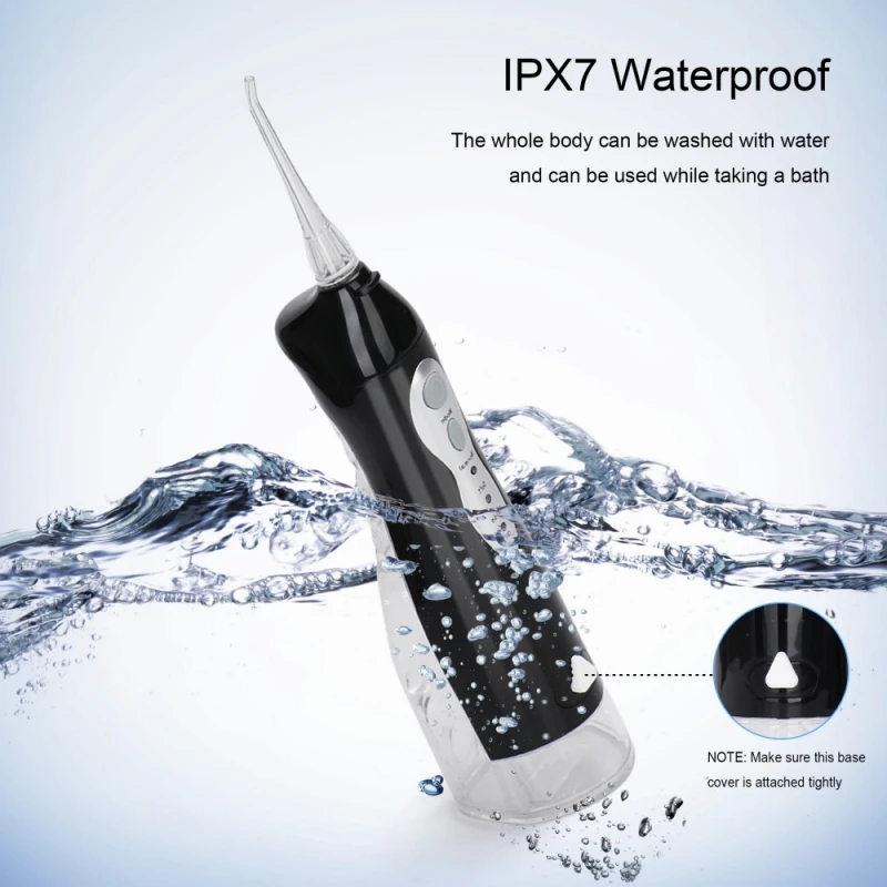 Oral Irrigator USB Rechargeable Water Flosser Portable Dental Water Jet IPX7 Water Tank Waterproof Teeth Cleaner +5 Nozzles
