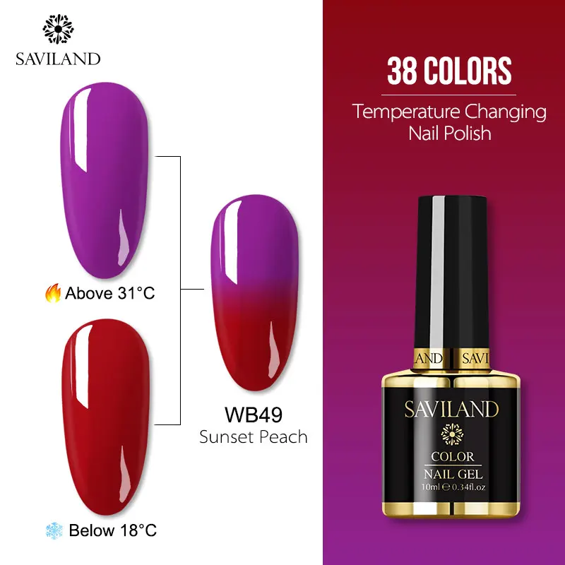 10ml WB49 SAVILAND температурный меняющий Цвет Гель-лак UV Vernis полуперманентный Блеск Гель-лак верхнее покрытие Гибридный лак для ногтей - Цвет: 10ml WB49
