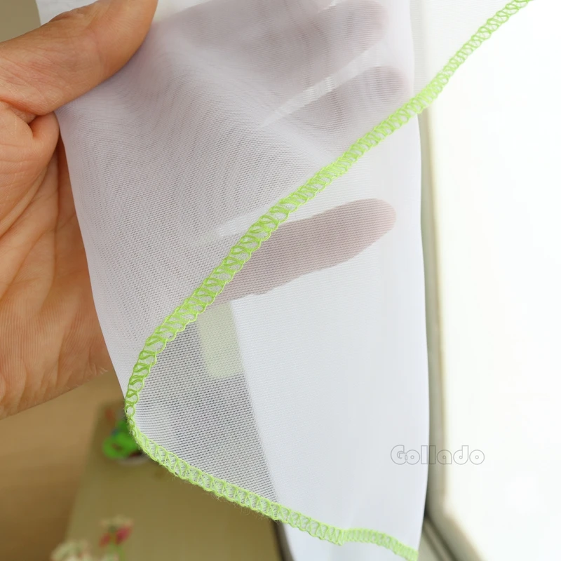 Comprar Nuevo diseño de Europa borde biselado Irregular sala de estar cortinas corta transparente cocina cortina para balcón, ventanas 1 Uds