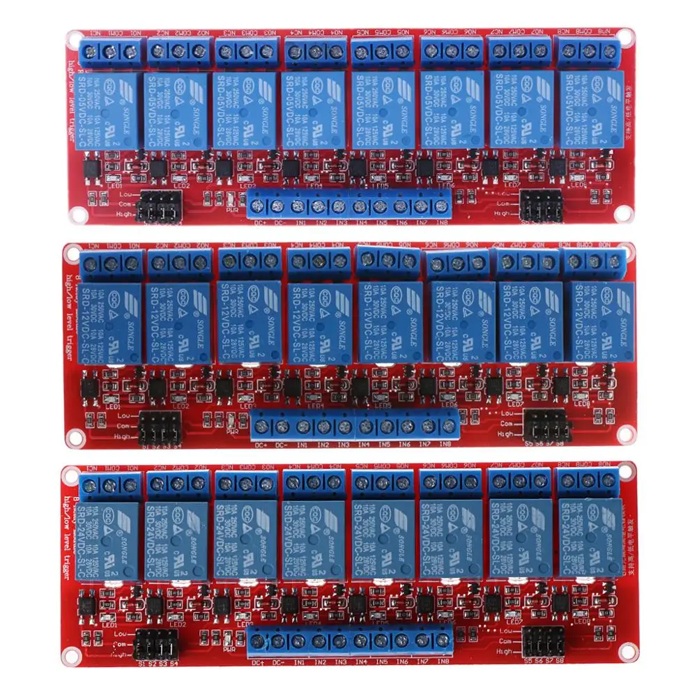 

8 Channel Relay Module High and Low Level Trigger Relay Control with Optocoupler