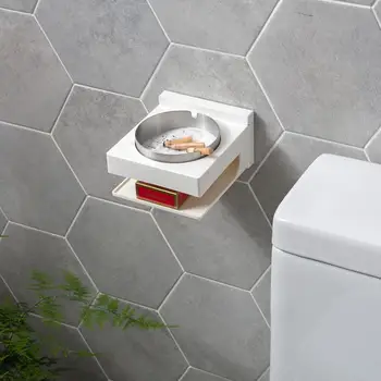 

2 Layers Ashtrays Ash Bin Wall Mounted Ashtray Outside Pub Garden Office Smoking Box Tray Cigar Smoking Accessories