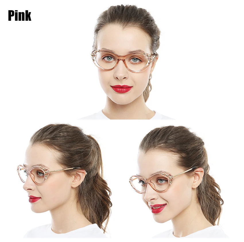 SOOLALA очки для чтения «кошачий глаз» женские дизайнерские Золотые бусы очки для пресбиопии очки для чтения 0,5 0,75 1,0 1,25 до 4,0